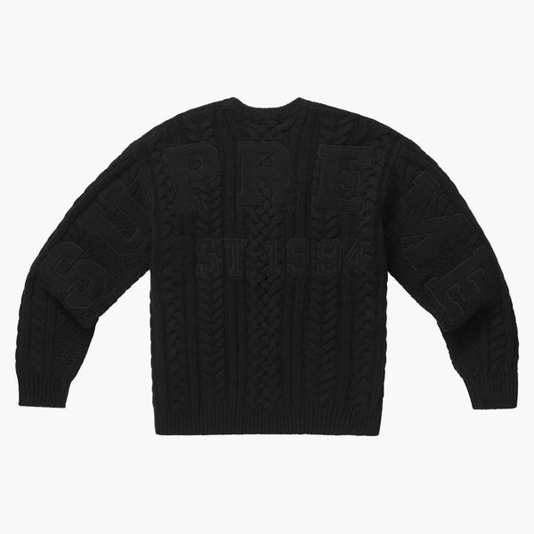 Supreme Appliqué Cable Knit tröja svart