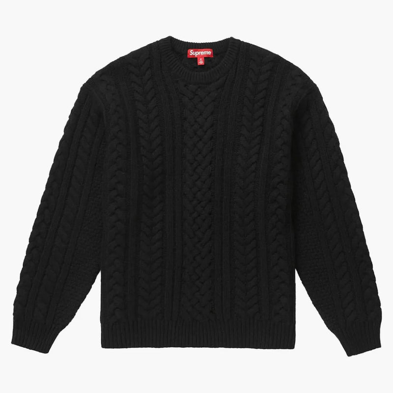 Supreme Appliqué Cable Knit tröja svart