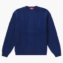 Supreme Appliqué Cable Knit Sweater Navy