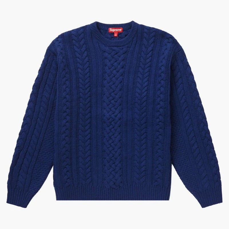 Supreme Appliqué Cable Stick Sweater Navy