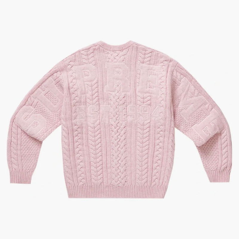 Supreme Appliqué Cable Knit tröja rosa