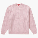 Supreme Appliqué Cable Knit Sweater Pink