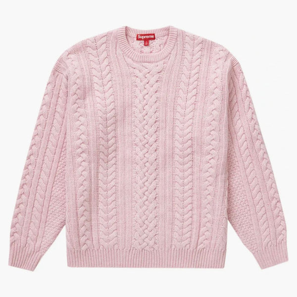Supreme Appliqué Cable Knit tröja rosa