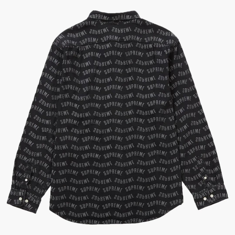 Högsta båge jacquard denim skjorta svart