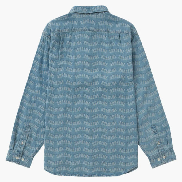 Supreme Arc Jacquard Denim Shirt Blue