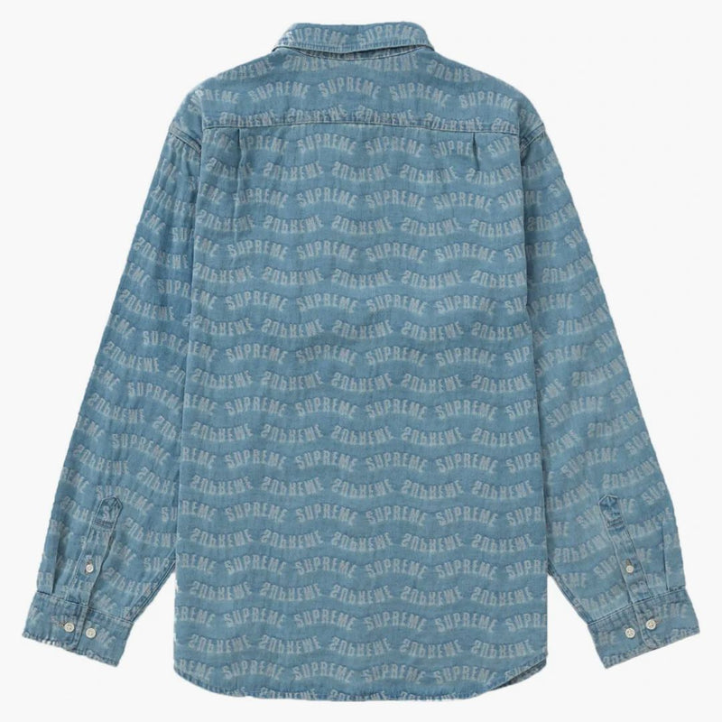 Supreme Arc Jacquard Denim Shirt Blue