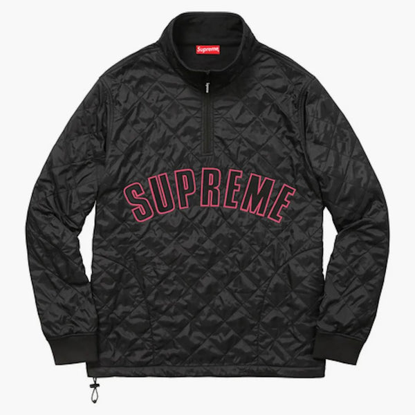 Supreme Arc -logotypen quiltad halv zip tröja svart