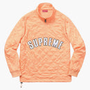 Supreme Arc Logo Quilted Half Zip Pullover Peach