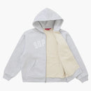 Supreme Arc Thermal Lined Zip Up Hooded Sweatshirt Ash Grey
