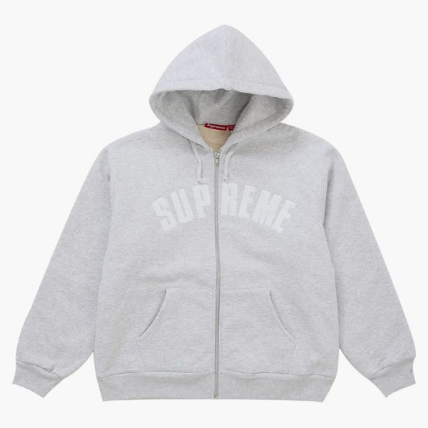 Supreme Arc Thermal Lined Zip Up Hooded Sweatshirt Ash Grey