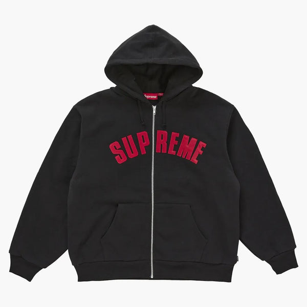 Supreme Arc Thermal Lined Zip Up Hooded Sweatshirt Black