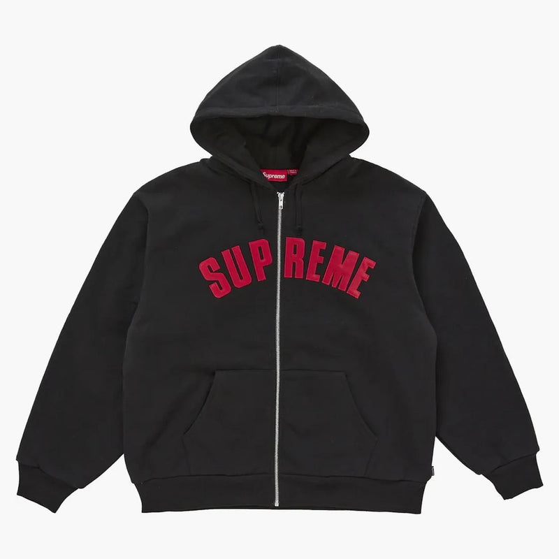 Supreme Arc Thermal Lined Zip Up Hooded Sweatshirt Black