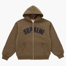 Supreme Arc Thermal Lined Zip Up Hooded Sweatshirt Brown