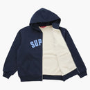 Supreme Arc Thermal Lined Zip Up Hooded Sweatshirt Navy