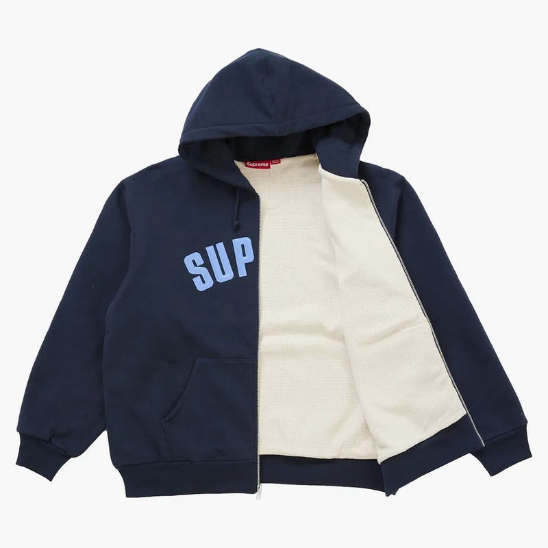 Supreme Arc Thermal Lined Zip Up Hooded Sweatshirt Navy