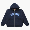 Supreme Arc Thermal Lined Zip Up Hooded Sweatshirt Navy