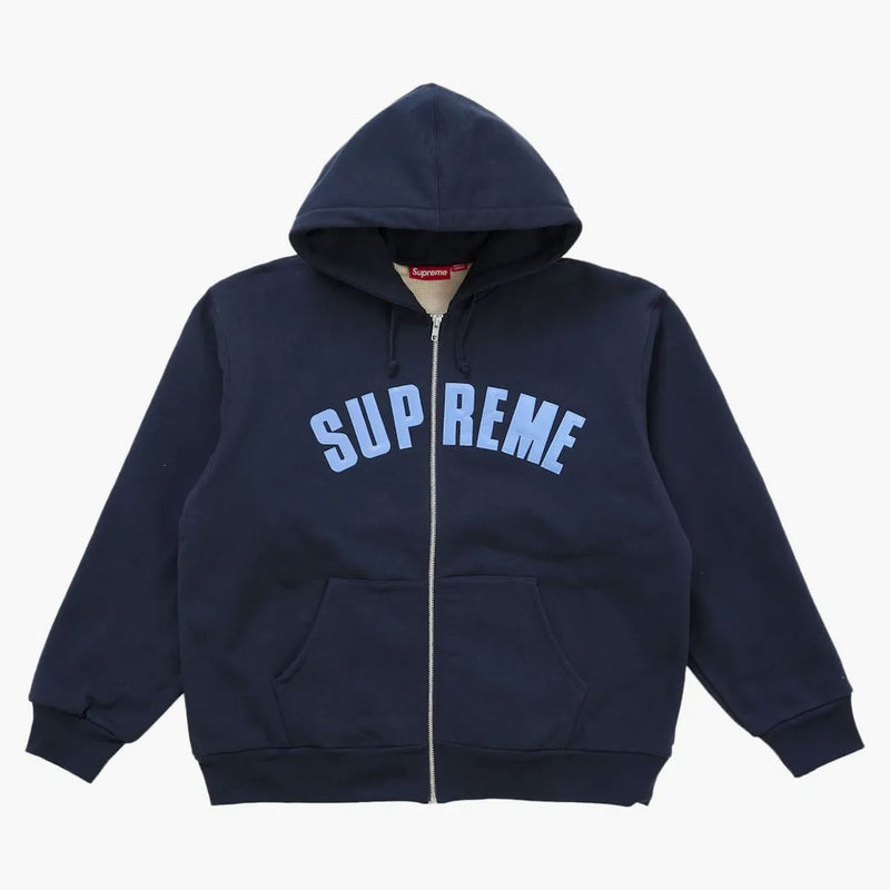 Supreme Arc Thermal Lined Zip Up Hooded Sweatshirt Navy