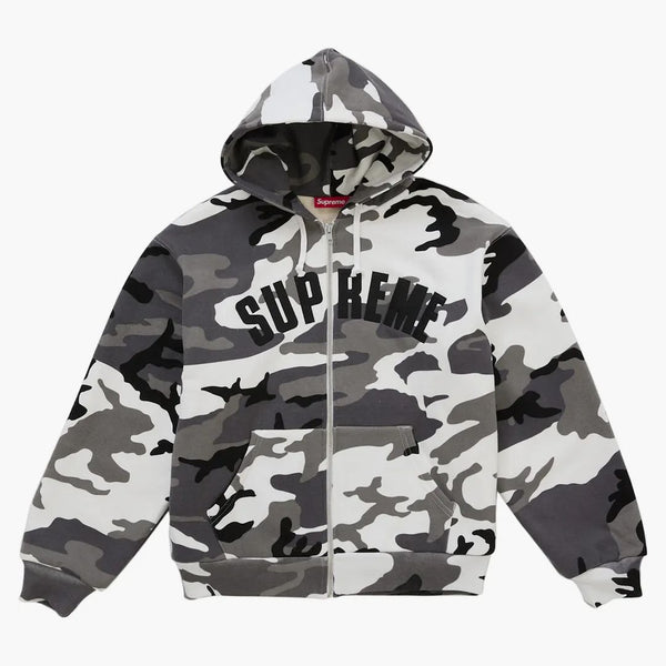 Supreme Arc Thermal Lined Zip Up Hooded Sweatshirt Snow Camo