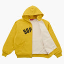 Supreme Arc Thermal Lined Zip Up Hooded Sweatshirt Yellow