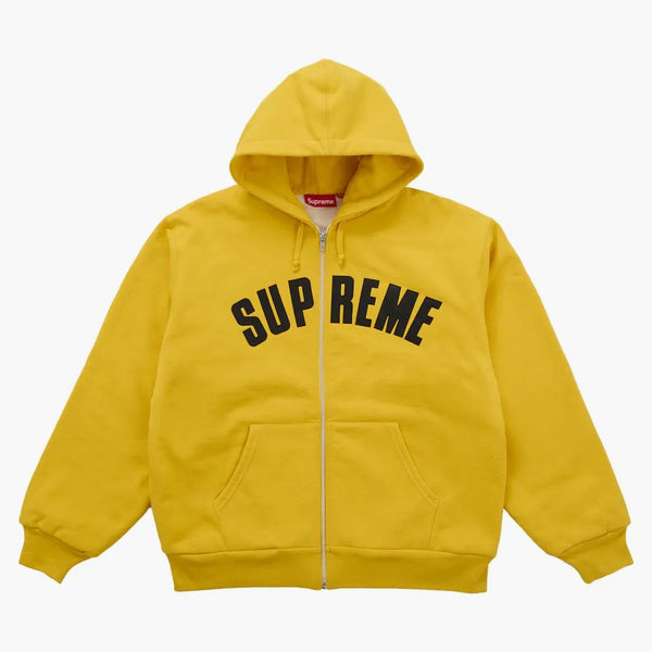 Supreme Arc Thermal Lined Zip Up Hooded Sweatshirt Yellow