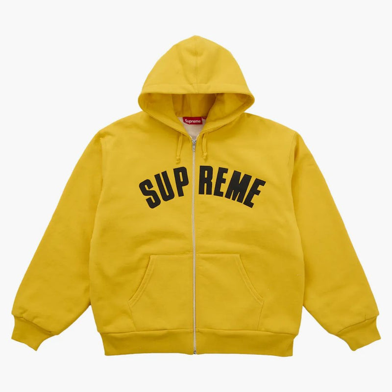 Supreme Arc Thermal Lined Zip Up Hooded Sweatshirt Yellow