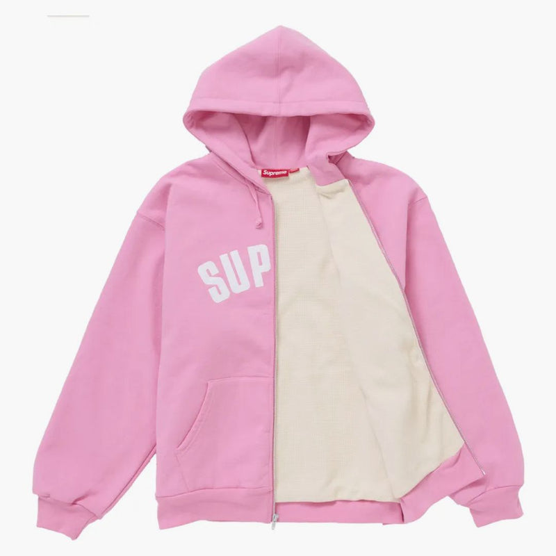 Arc thermal zip up hooded sweatshirt pink