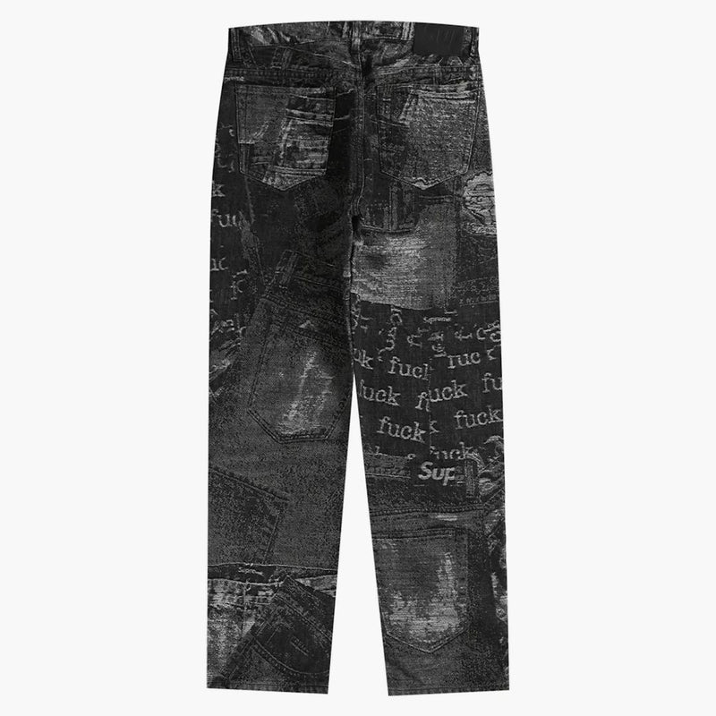 Supreme Archive Denim Jacquard Regular Jean Black
