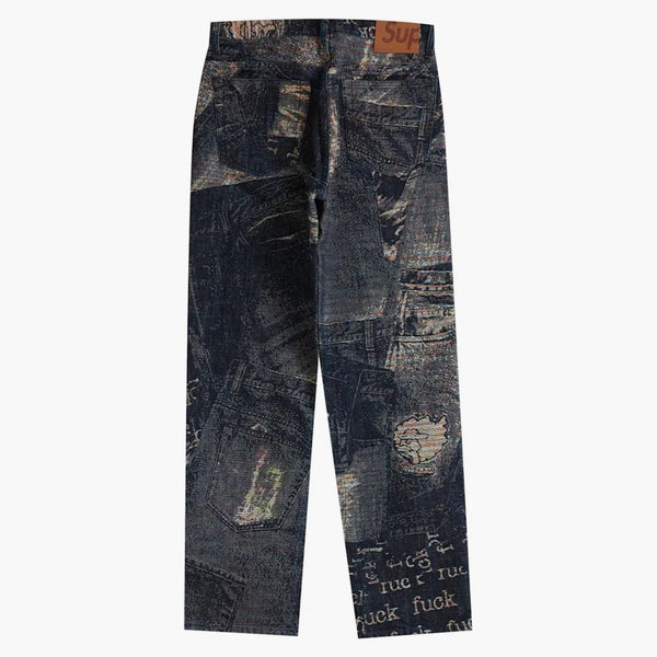 Nejvyšší archiv denim jacquard pravidelný Jean Blue
