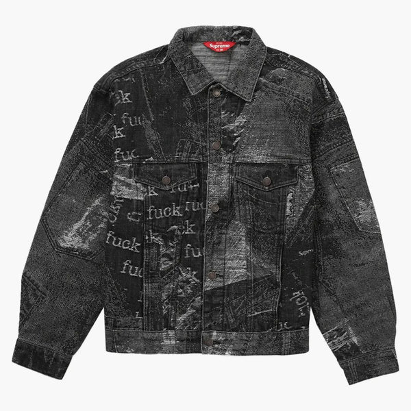 Supreme Archive Denim Jacker Jacquard Trucker Black