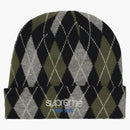 Supreme argyle cashmere beanie black