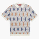 Supreme Argyle Zip Polo White