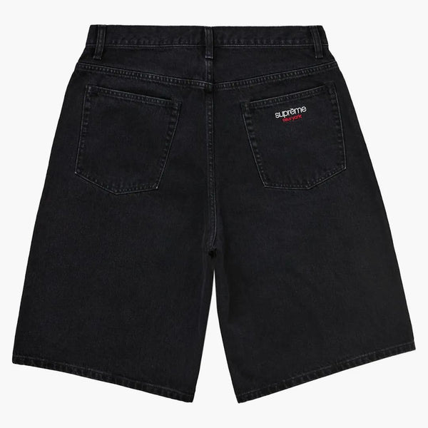 Högsta baggy denim kort svart