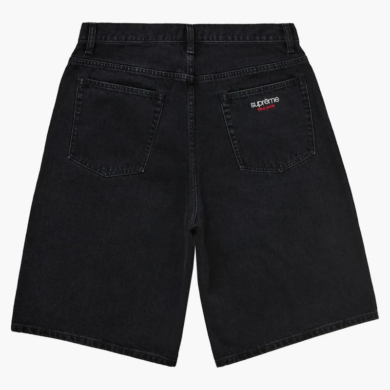 Högsta baggy denim kort svart