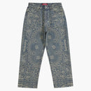 Supreme Bandana Jacquard Baggy Jean Blue