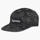 Supreme Bandana Jacquard Denim Camp Cap Black
