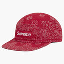 Supreme Bandana Jacquard Denim Camp Cap Red