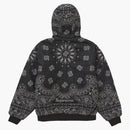 Supreme Bandana Jacquard Denim Hooded Work Jacket Black