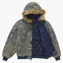 Supreme Bandana Jacquard Denim Hooded Work Jacket Blue