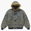 Supreme Bandana Jacquard Denim Hooded Work Jacket Blue