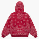Supreme Bandana Jacquard Denim Hooded Work Jacket Red