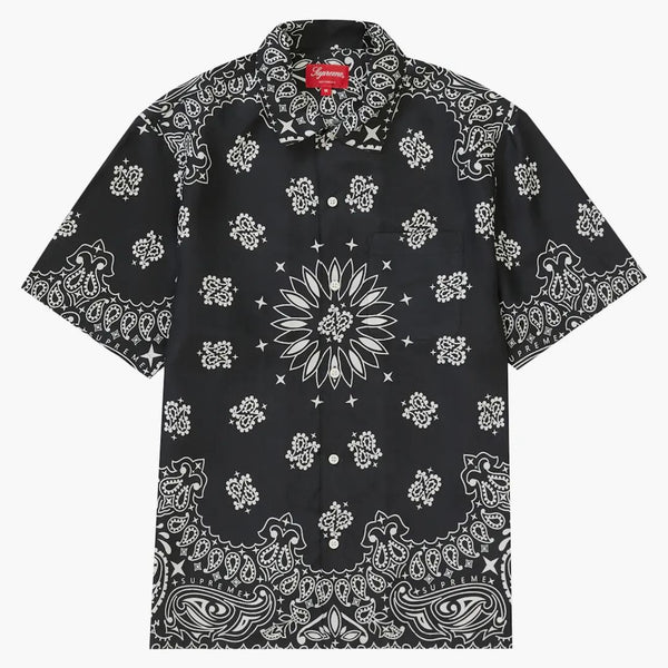 Supreme Bandana Silk S/s Shirt Black