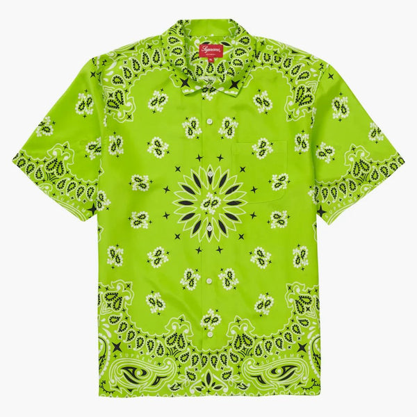Supreme Bandana Silk S/s Shirt Bright Green