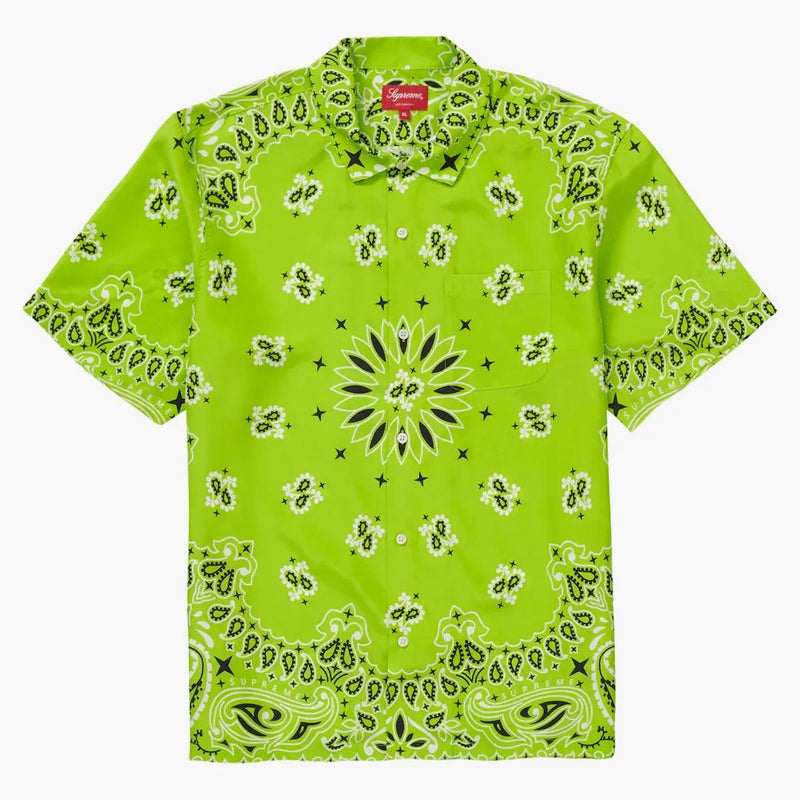Supreme Bandana Silk S/s Shirt Bright Green
