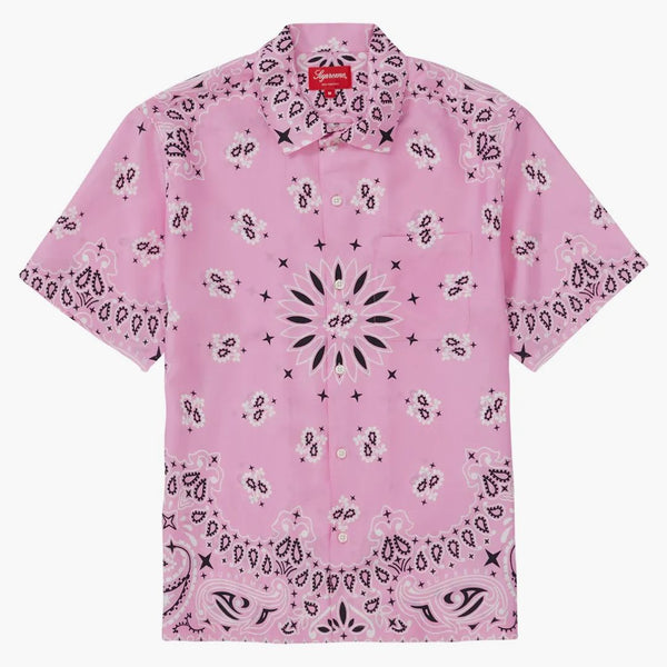 Supreme Bandana Silk S/s Shirt Pink