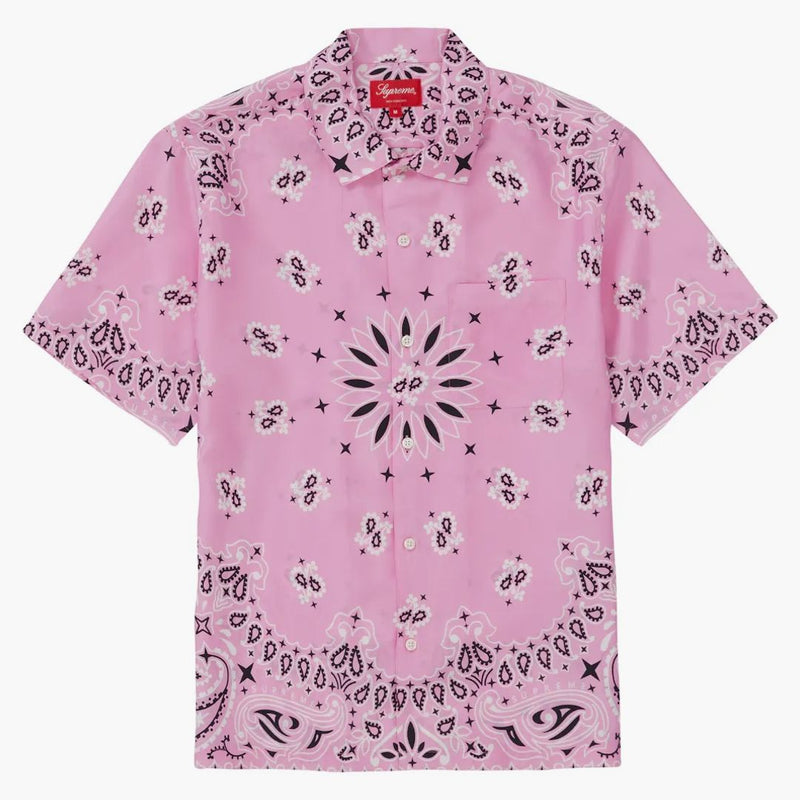 Supreme Bandana Silk S/s Shirt Pink