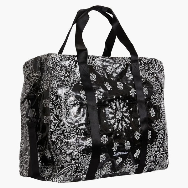 Supreme Bandana Tarp Large Duffle Bag Black