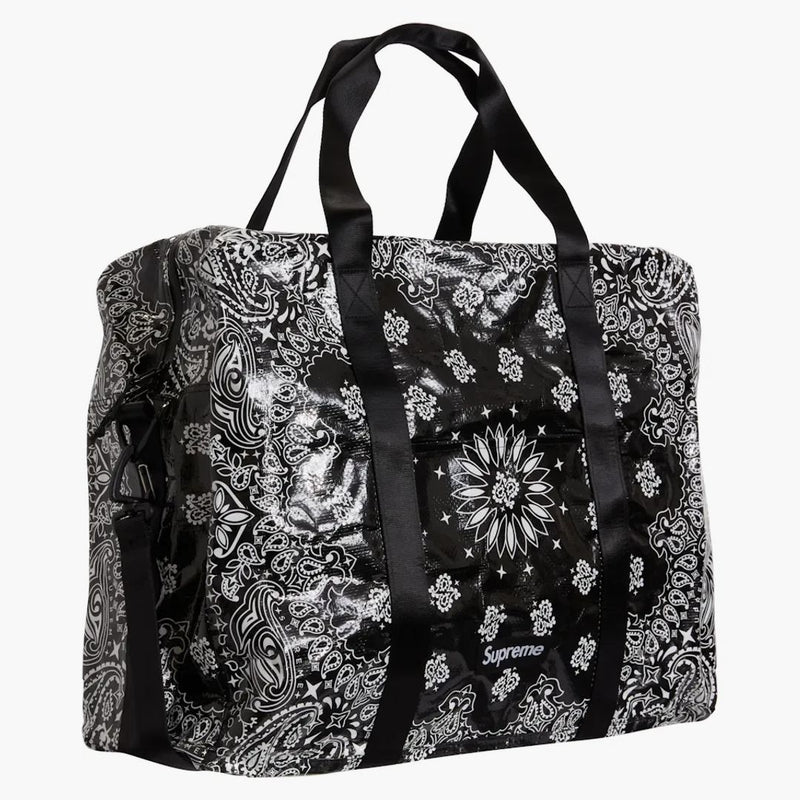 Supreme Bandana Tarp Large Duffle Bag Black