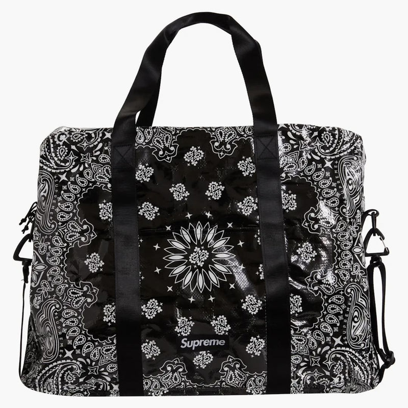 Supreme Bandana Tarp Large Duffle Bag Black