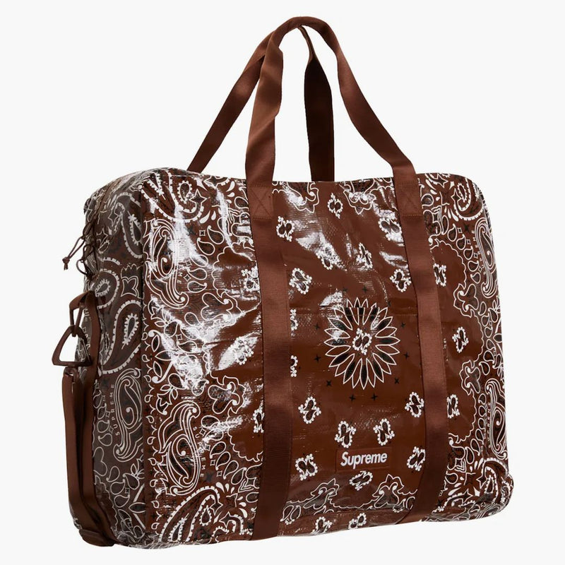 Supreme Bandana Tarp Large Duffle Bag Brown