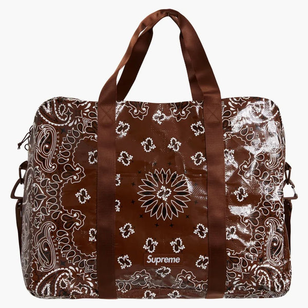 Supreme Bandana Tarp Large Duffle Bag Brown